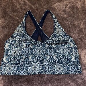 Adore Me Blue and White Patterned Bra